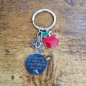 It Takes a Big Heart To Teach Little Minds Teachers Gift Enamel Keychain
